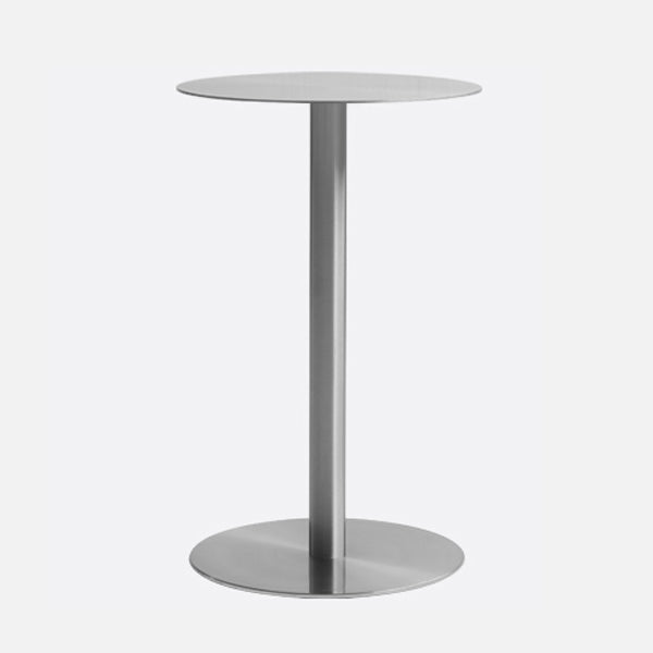 Industrial Silver Counter Height Table Metal Pedestal Bar Table