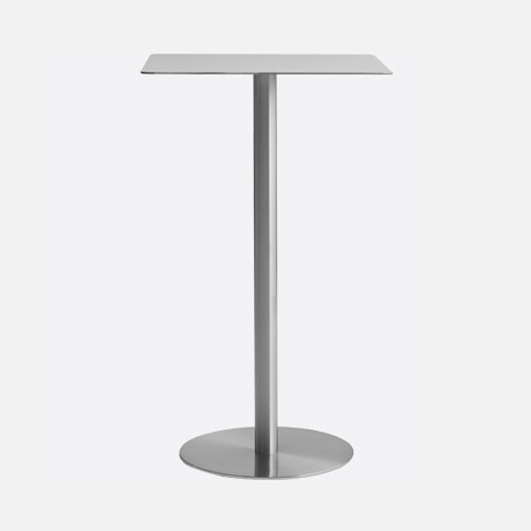 Industrial Silver Counter Height Table Metal Pedestal Bar Table