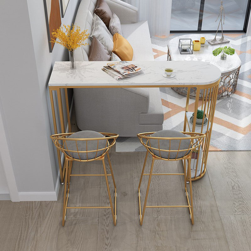 Glam Pub Table Specialty Double Pedestal Bar Table for Indoor Use