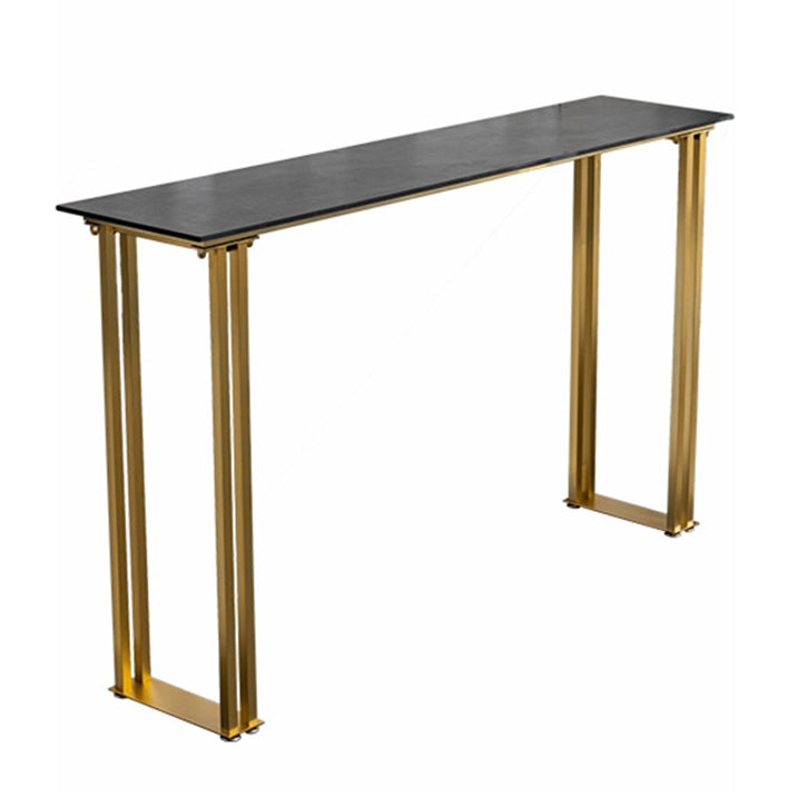 Sintered Stone Bar Table Modern Dining Table Gold and Metal Base Bar Table