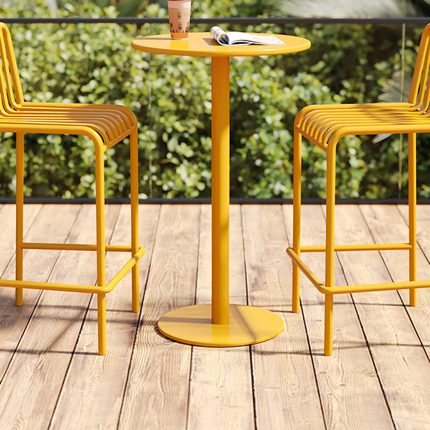 Round Metal Bar Table Industrial Dining Table - 23.6" L x 23.6" W x 41.3" H