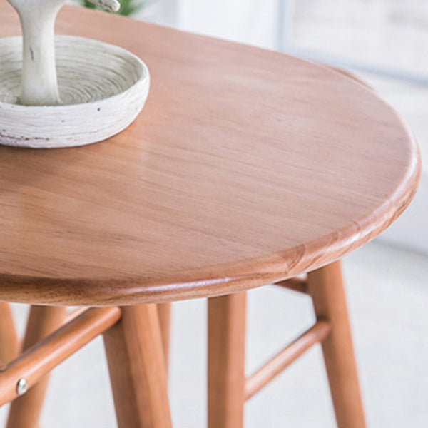 Contemporary Brown Wood Bar Table Free Form Counter Height Table with 4 Legs