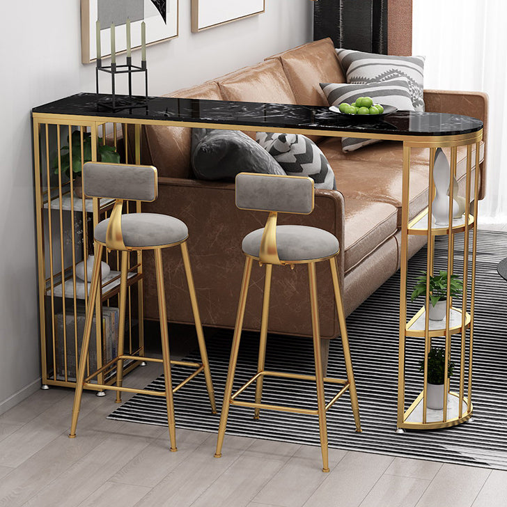 Double Pedestal Pub Table Free Form Glam Bar Table for Indoor and Breakroom