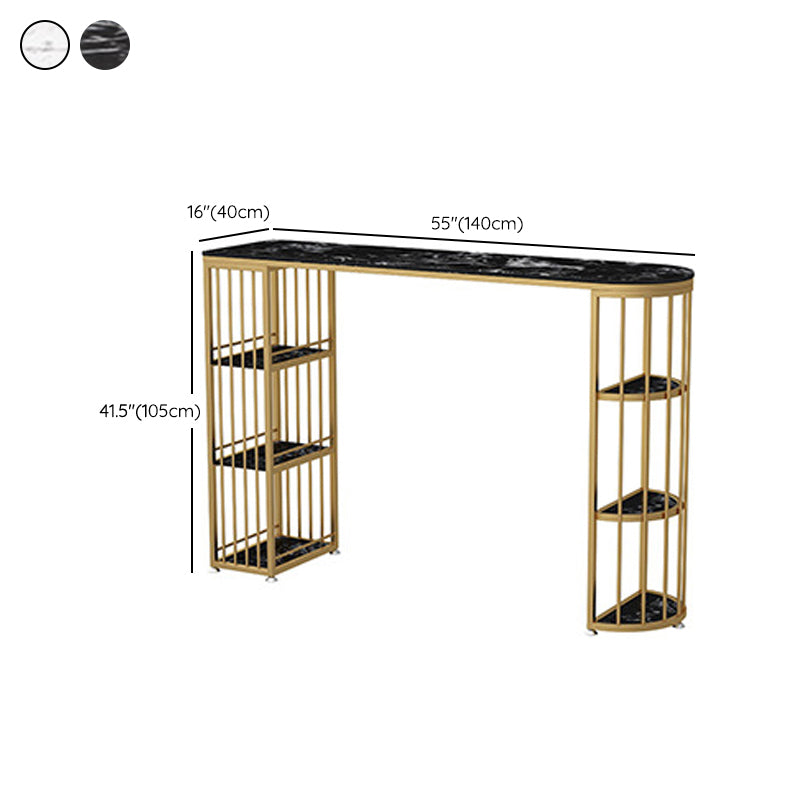 Double Pedestal Pub Table Free Form Glam Bar Table for Indoor and Breakroom