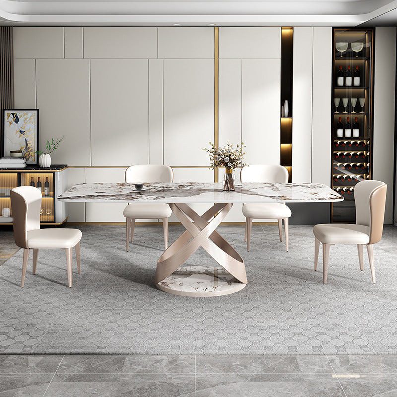 Rectangle Dining Set 1/4/5/7 Pieces Luxurious Sintered Stone Top Dinette Table Set