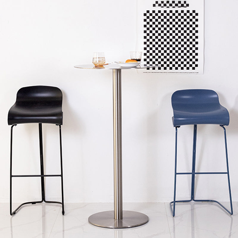 Industrial Metal Bar Dining Table Round Bistro Bar Table with Pedestal