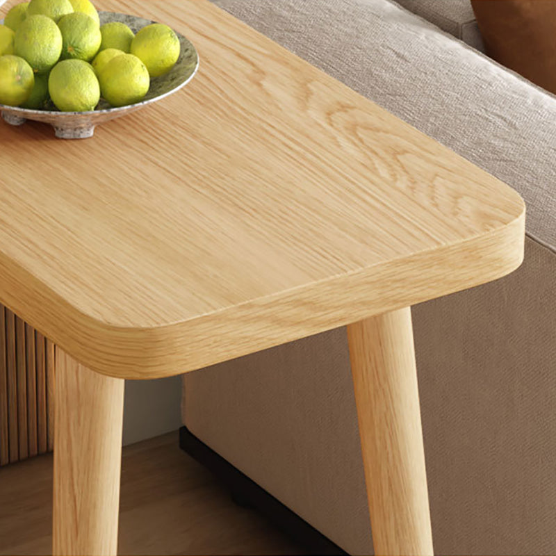 Industrial Natural Bar Table Solid Wood Bar Height Table with Trestle Base