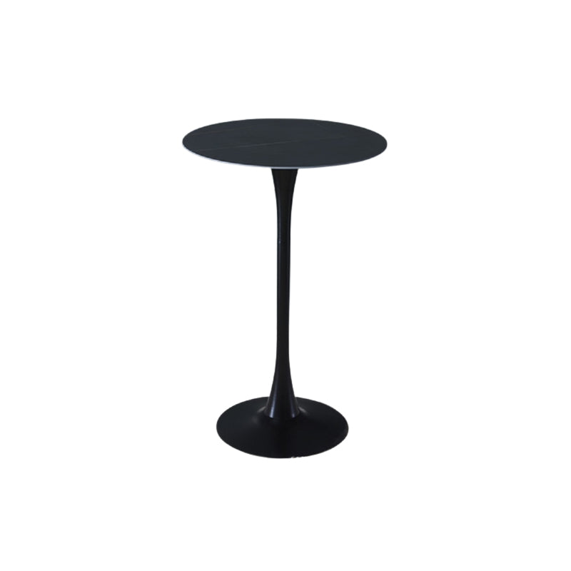Modern Round Pub Table Fixed Pedestal Bar Height Cocktail Table