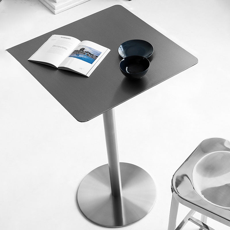 Industrial Stainless Steel Bar Table Silver Round and Square Bar Stool Table