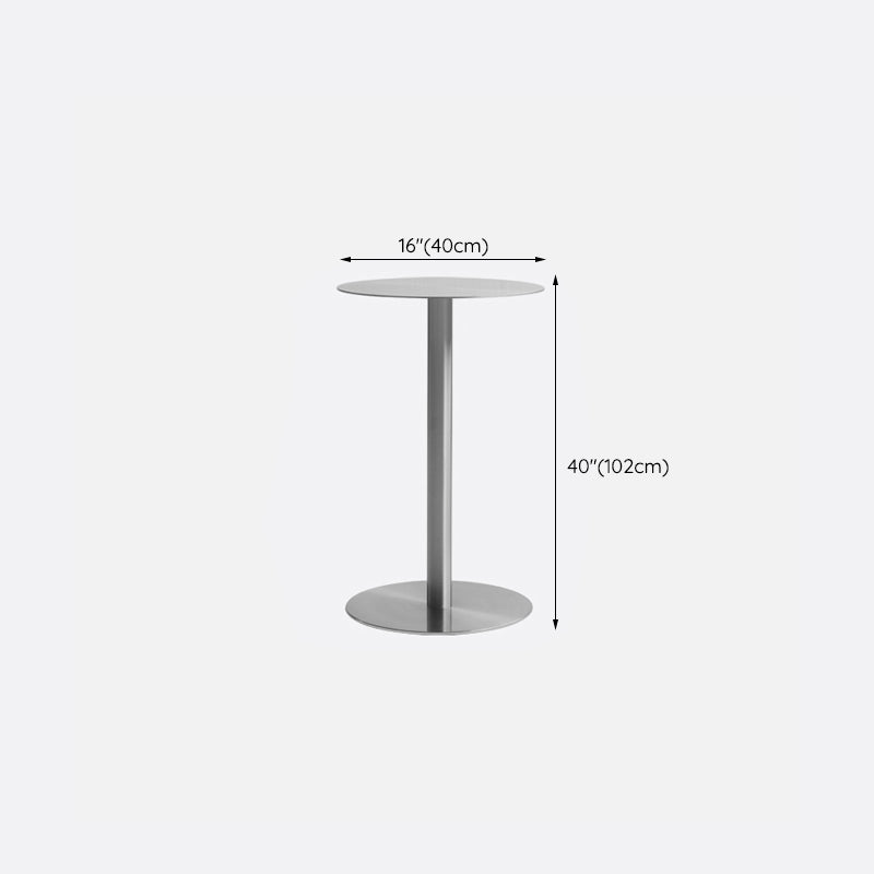 Industrial Stainless Steel Bar Table Silver Round and Square Bar Stool Table