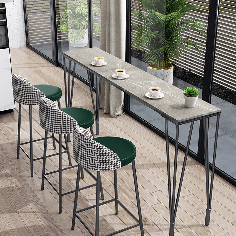 Rectangle Sintered Stone Bar Table Industrial Dining Table with 4 Legs