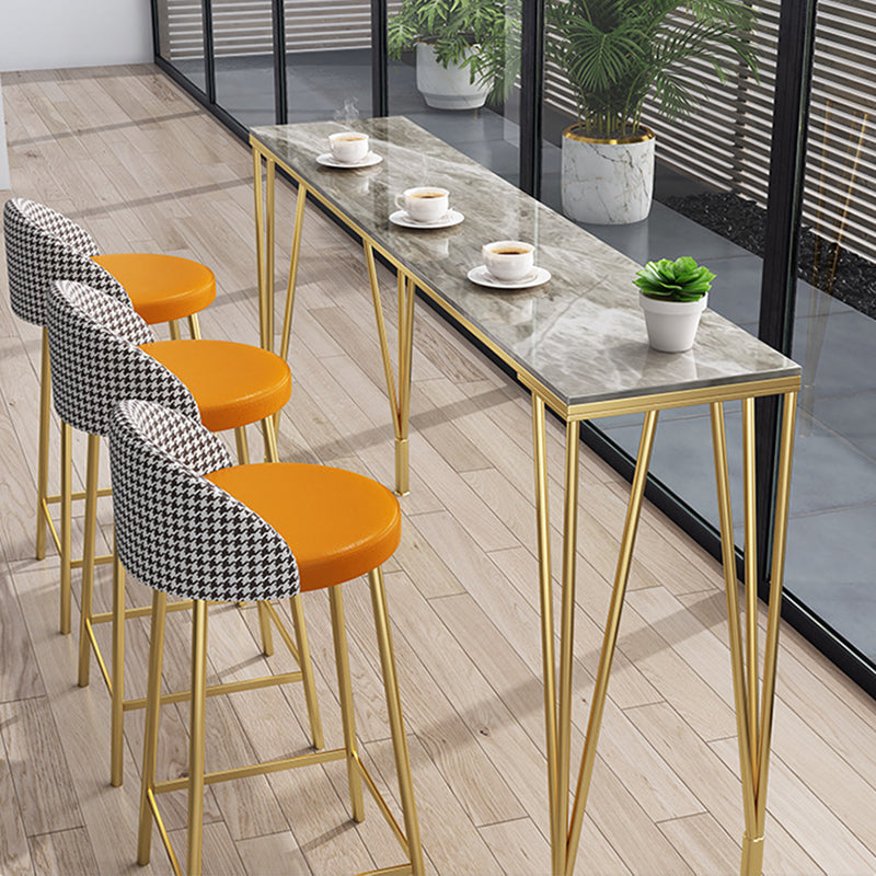 Rectangle Sintered Stone Bar Table Industrial Dining Table with 4 Legs