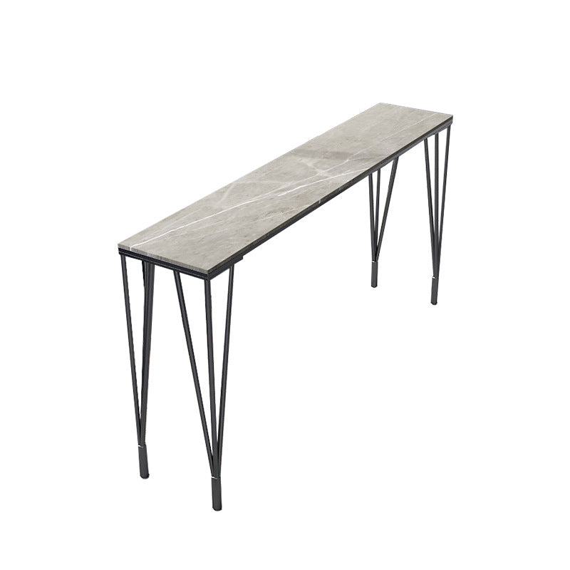Rectangle Sintered Stone Bar Table Industrial Dining Table with 4 Legs