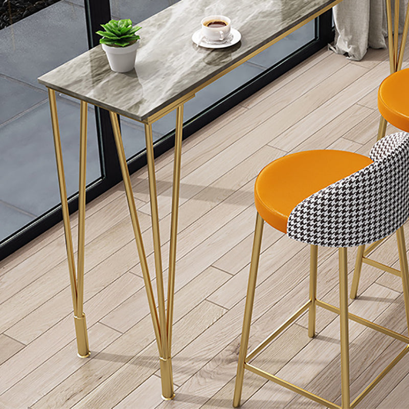 Rectangle Sintered Stone Bar Table Industrial Dining Table with 4 Legs