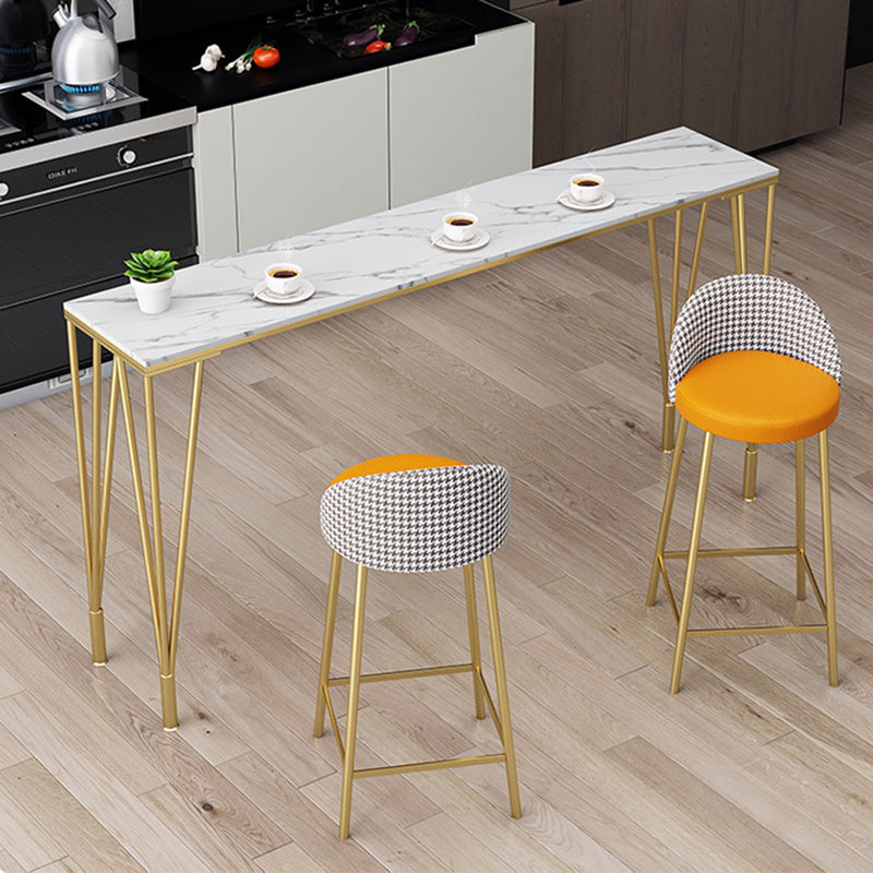 Rectangle Sintered Stone Bar Table Industrial Dining Table with 4 Legs