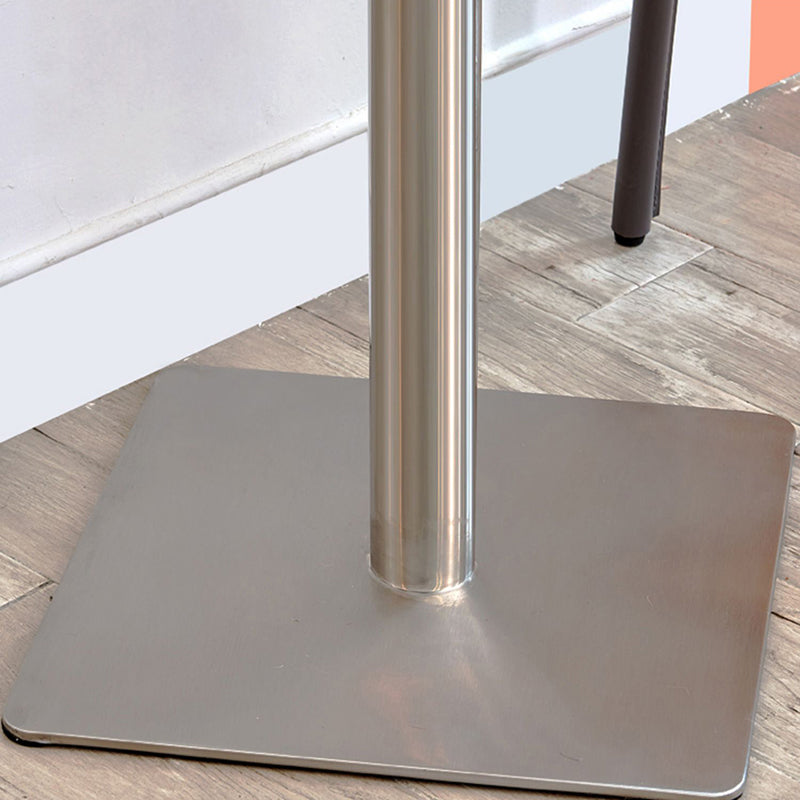 Industrial Pedestal Bar Table 43.3"H Metal Bistro Bar Desk in Silver