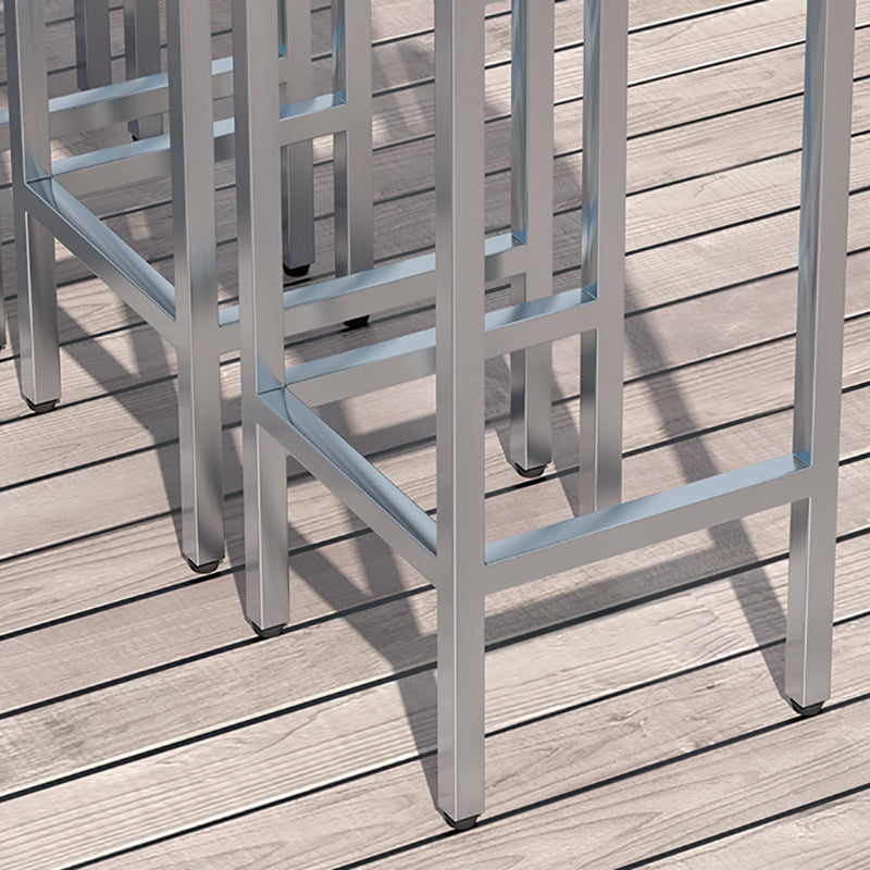 Industrial Metal and Wood Bar Table Outdoor Rectangle Bar Table with Trestle Base