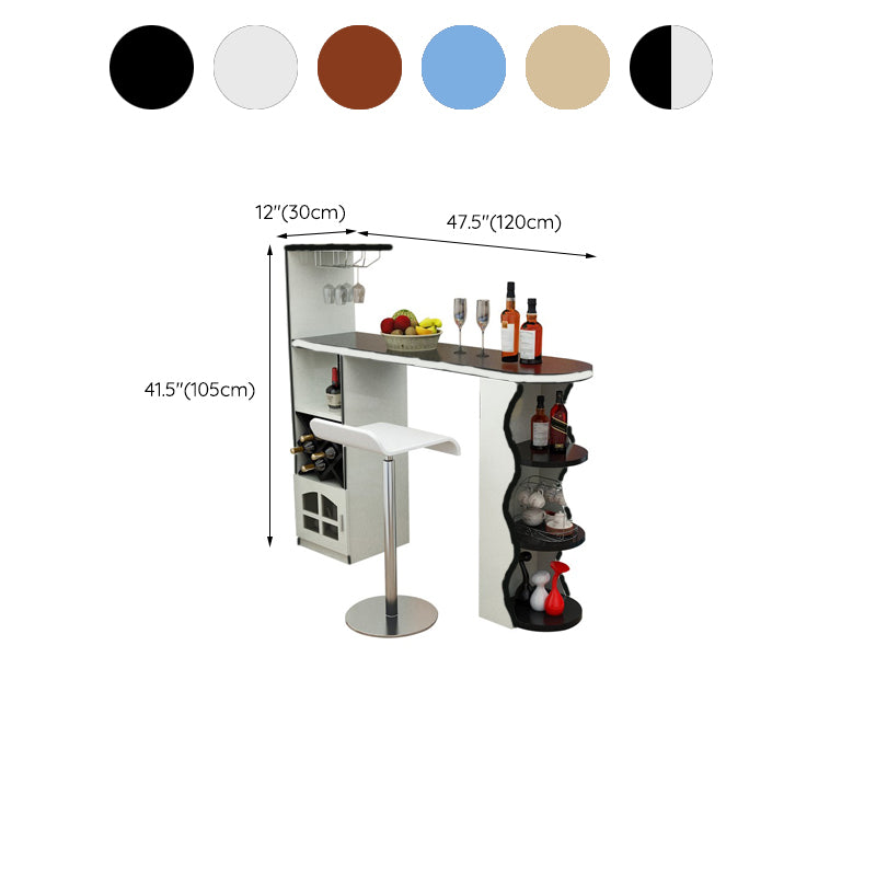 Contemporary Pub Table Specialty 41-inch Bar Table with Wine Rack