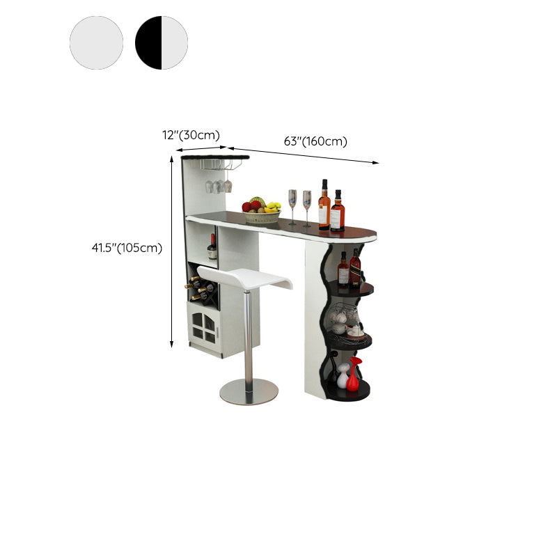 Contemporary Pub Table Specialty 41-inch Bar Table with Wine Rack