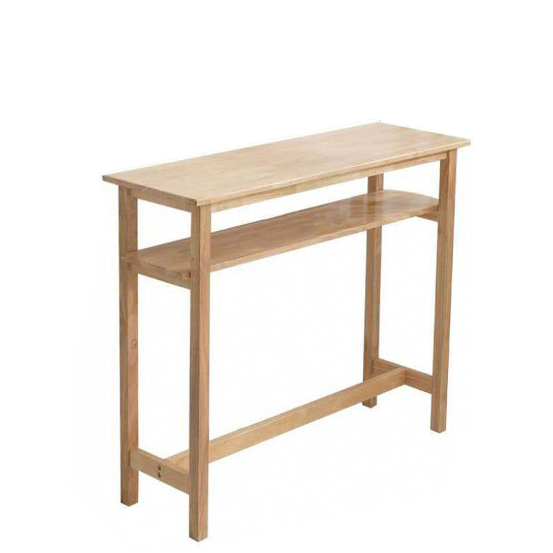 Industrial Solid Wood Bar Table Trestle Base Bar Table for Dining Room