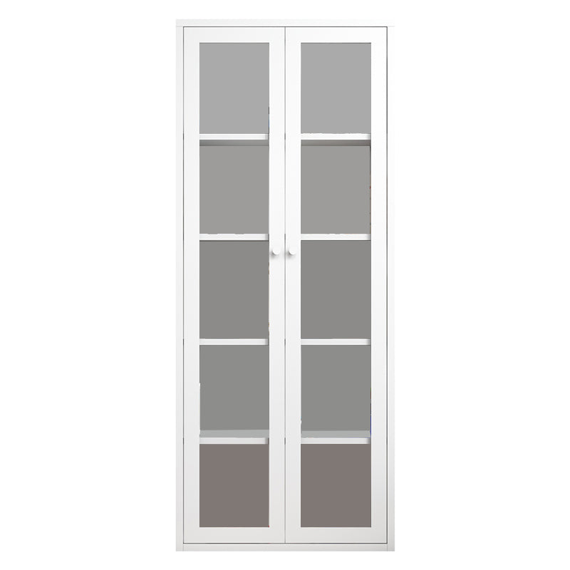 Contemporary Storage Cabinet Antique Finish Side Cabinet with Glass Paned