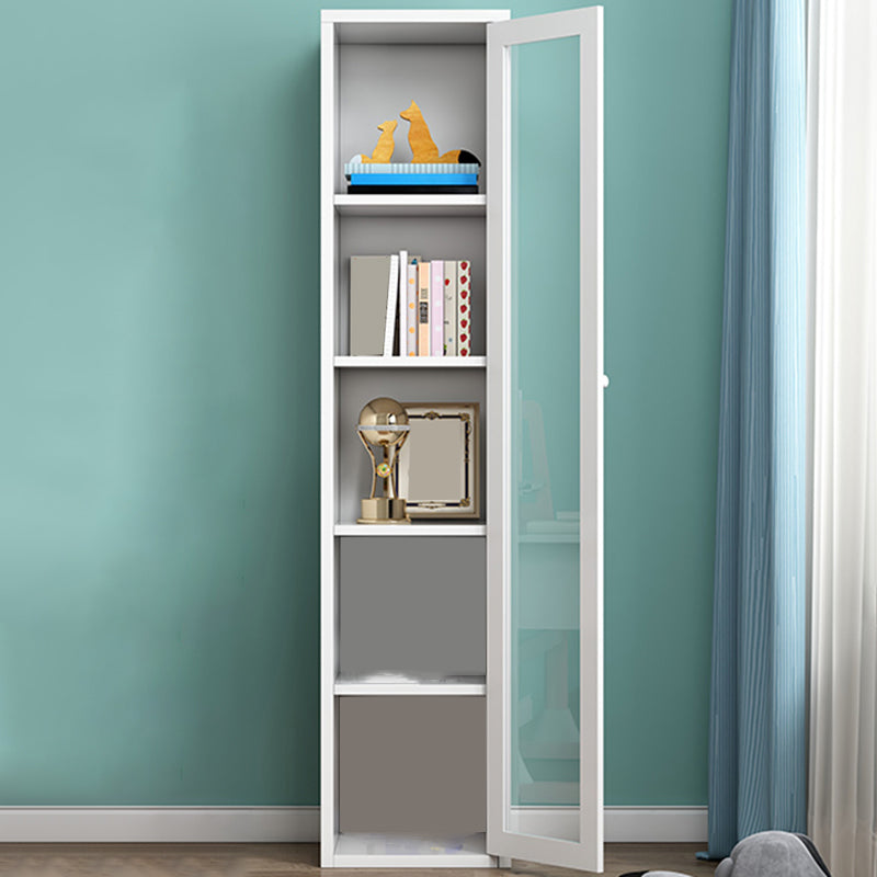 Contemporary Storage Cabinet Antique Finish Side Cabinet with Glass Paned