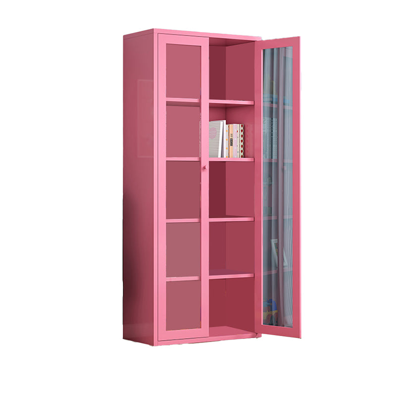 Contemporary Storage Cabinet Antique Finish Side Cabinet with Glass Paned