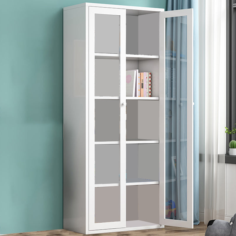 Contemporary Storage Cabinet Antique Finish Side Cabinet with Glass Paned