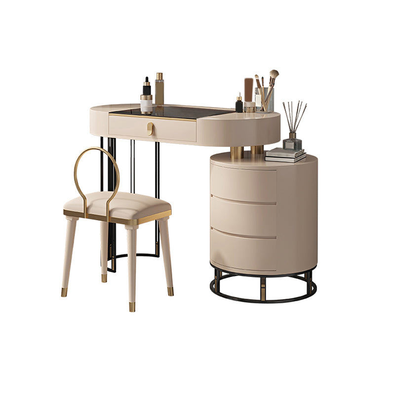 Contemporary Solid Wood Vanity Desk 4 Drawer Vanity Dressing Table