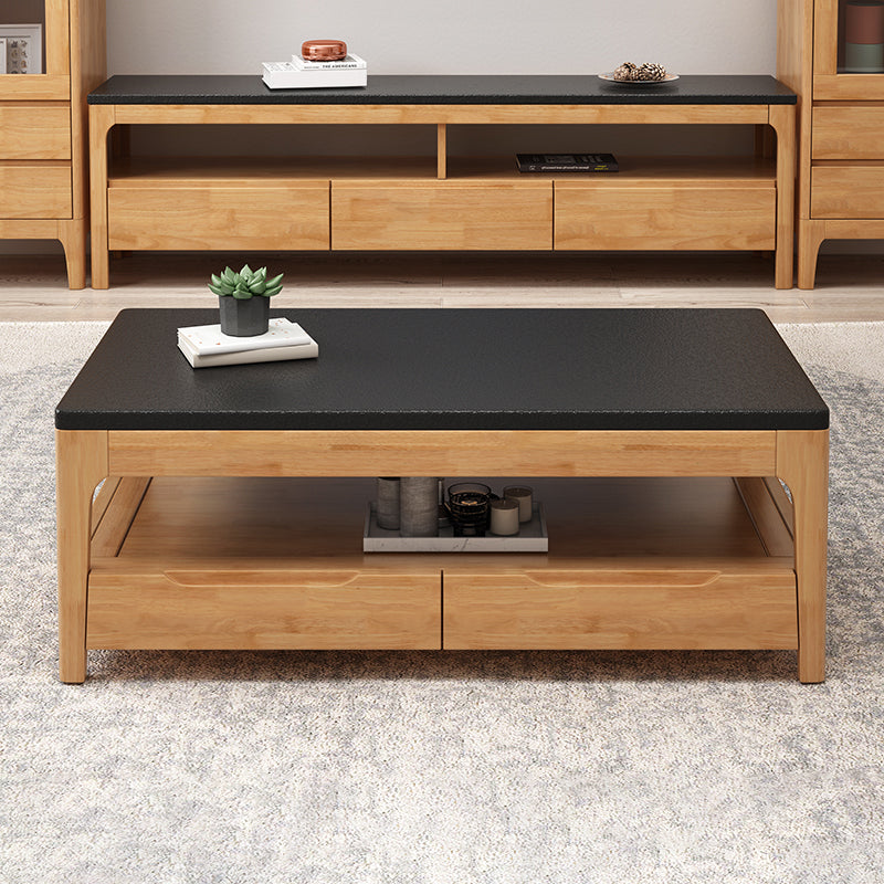Modern 4 Legs with Storage Drawers Rectangular Single Coffee Table