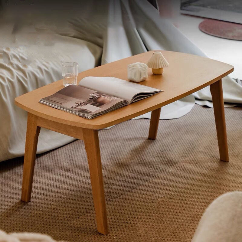Contemporary Rectangular Folding Solid Wood Single Coffee Table