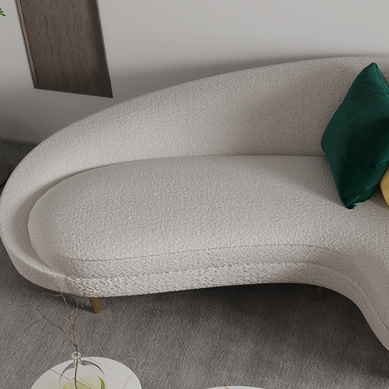 Fabric Curved Sofa Contemporary Sloped Arm Sofa with Four Pillows