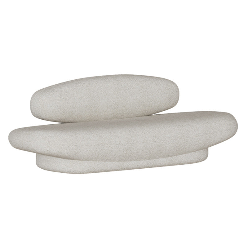 Wool Modern Style Curved Sofa Statement Armless Sofa in Beige