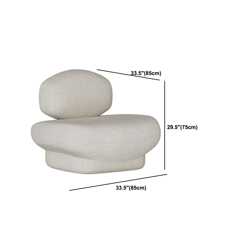 Wool Modern Style Curved Sofa Statement Armless Sofa in Beige
