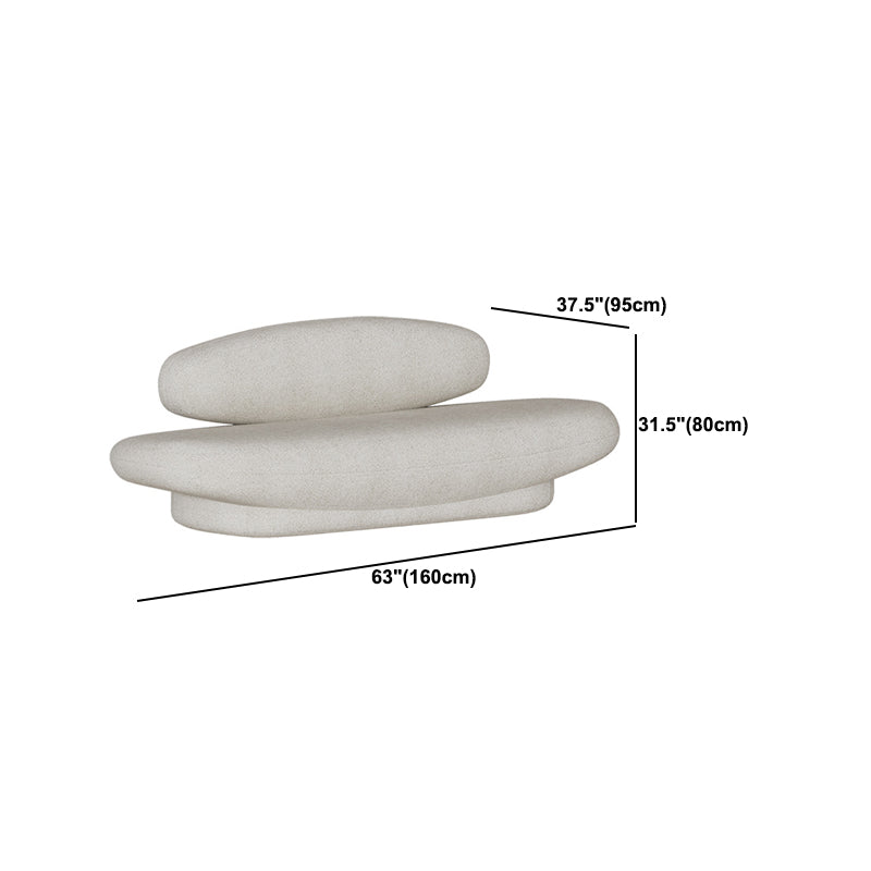 Wool Modern Style Curved Sofa Statement Armless Sofa in Beige