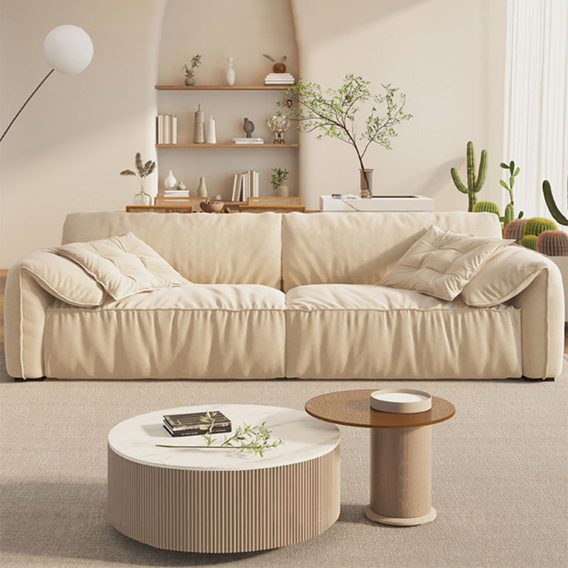Contemporary Faux Leather Pillow Top Arm Sofa 2 Seater Stain Resistant Settee