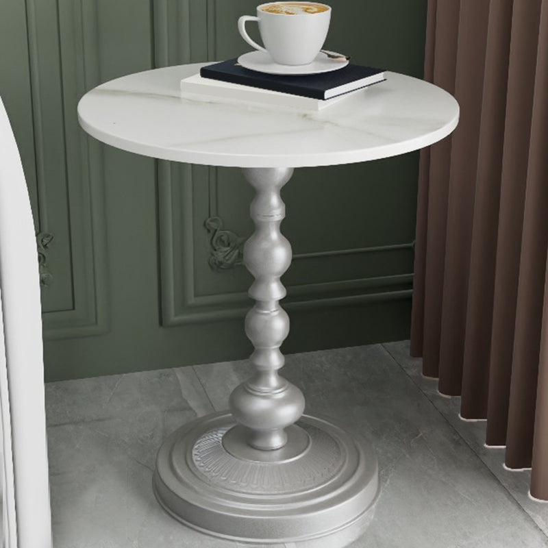 Modern Round Side End Table Pedestal Corner Table for Living Room