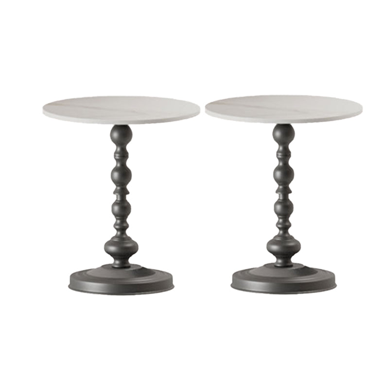 Modern Round Side End Table Pedestal Corner Table for Living Room