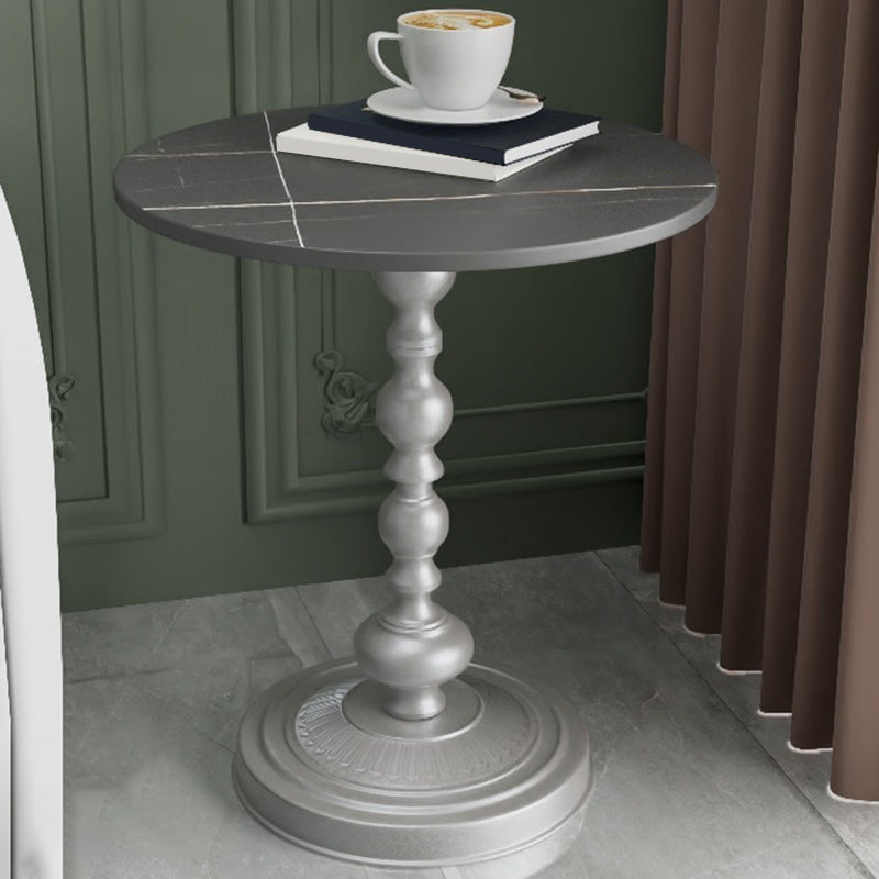 Modern Round Side End Table Pedestal Corner Table for Living Room