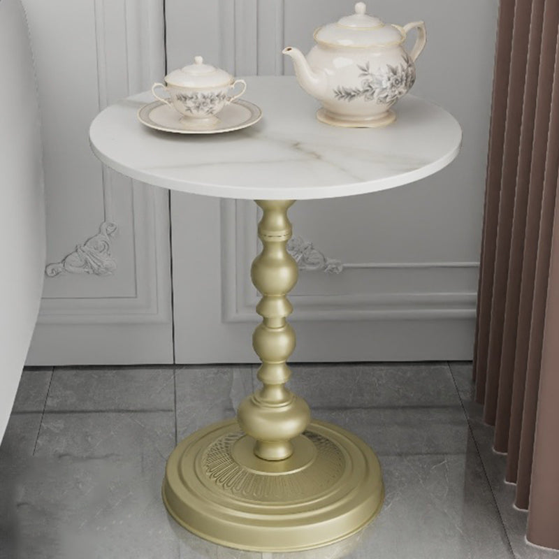 Modern Round Side End Table Pedestal Corner Table for Living Room