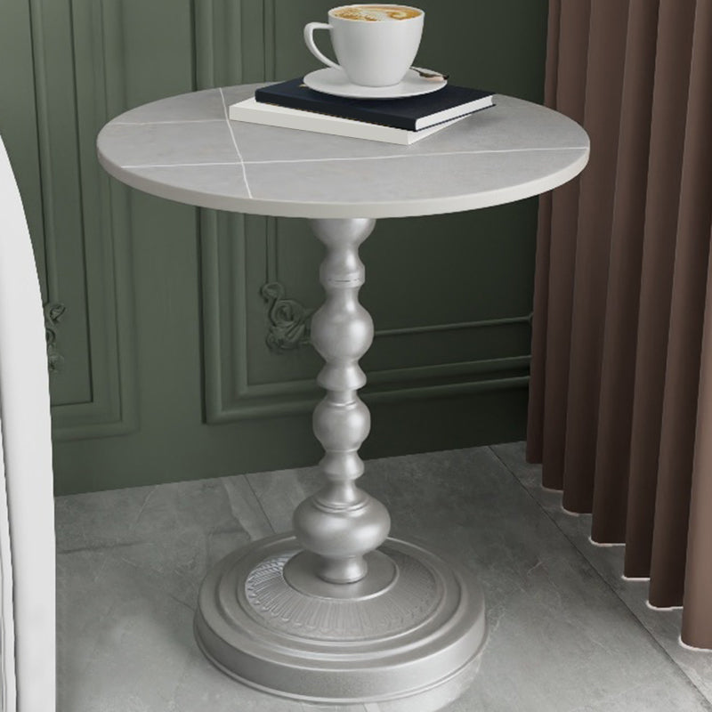 Modern Round Side End Table Pedestal Corner Table for Living Room