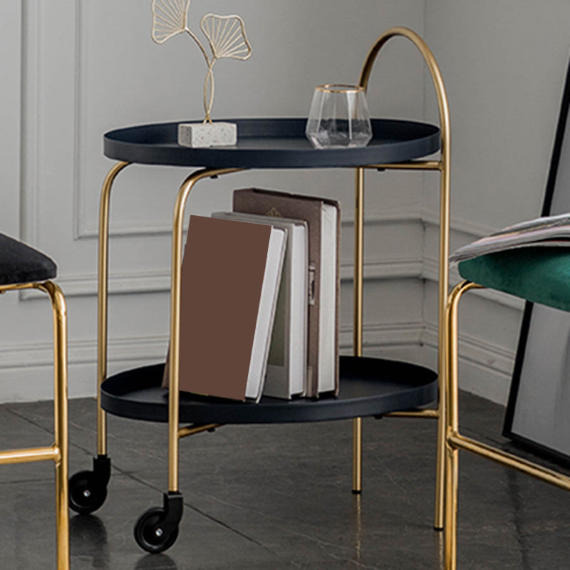 Metal Oval End Table Mid-Century Tray Top Corner Table for Living Room
