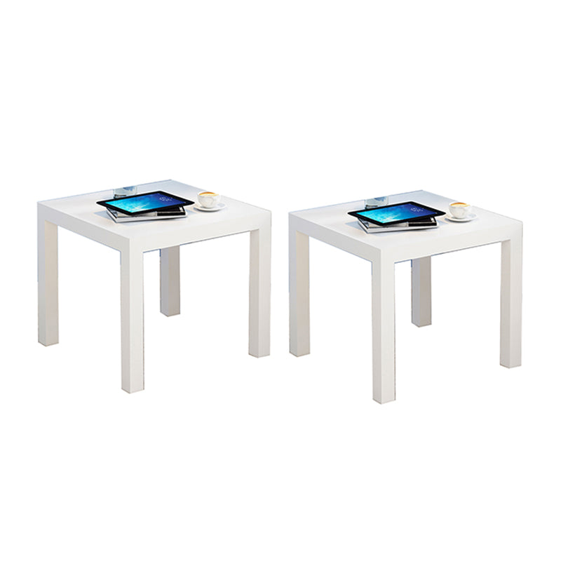 Contemporary Square Side End Table Wood 4 Legs End Slide Table