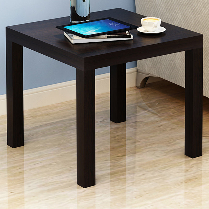 Contemporary Square Side End Table Wood 4 Legs End Slide Table