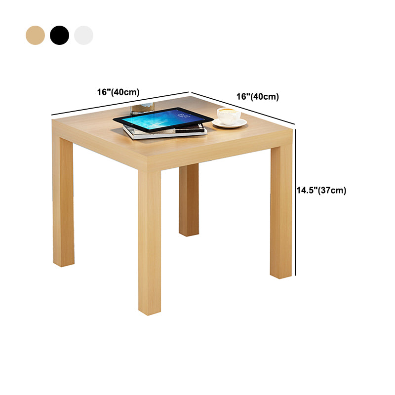 Contemporary Square Side End Table Wood 4 Legs End Slide Table