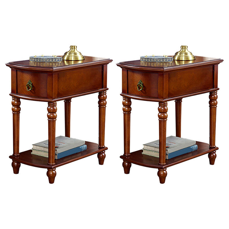 Modern Rectangular End Table 23" Tall 4 Legs Solid Wood Side Table