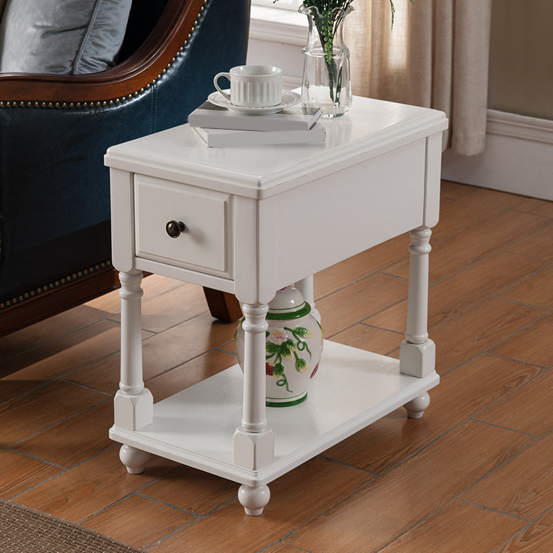22.8" Tall 4 Legs End Table Contemporary Rectangular Side Table