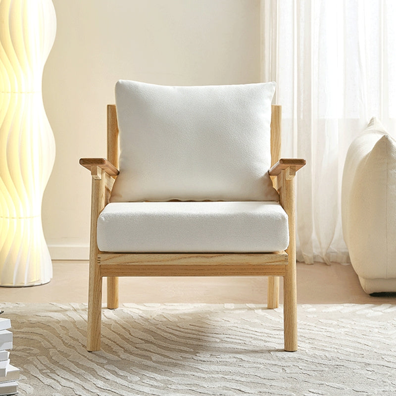 29.92" Wide Velvet Arm Chair Solid Wood Arms Included Chair for Bedroom