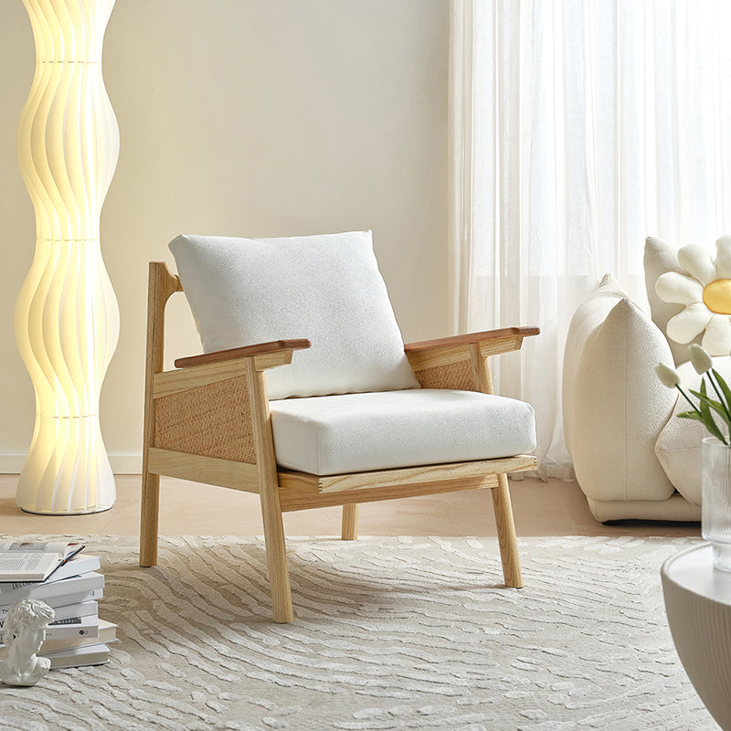 29.92" Wide Velvet Arm Chair Solid Wood Arms Included Chair for Bedroom