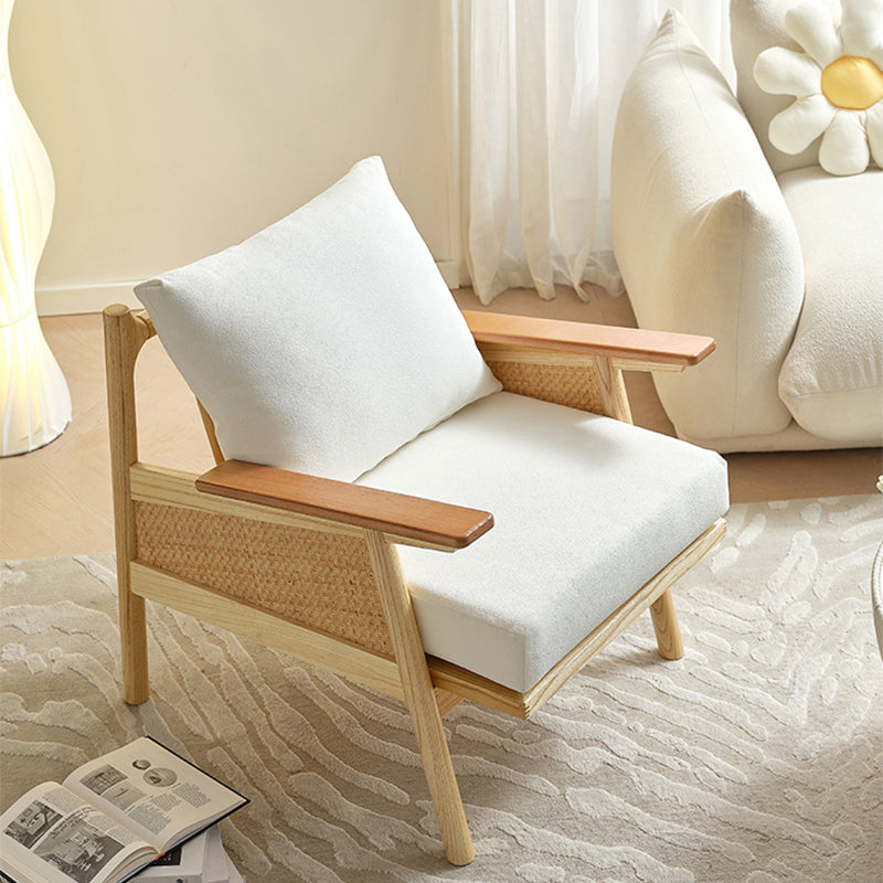 29.92" Wide Velvet Arm Chair Solid Wood Arms Included Chair for Bedroom
